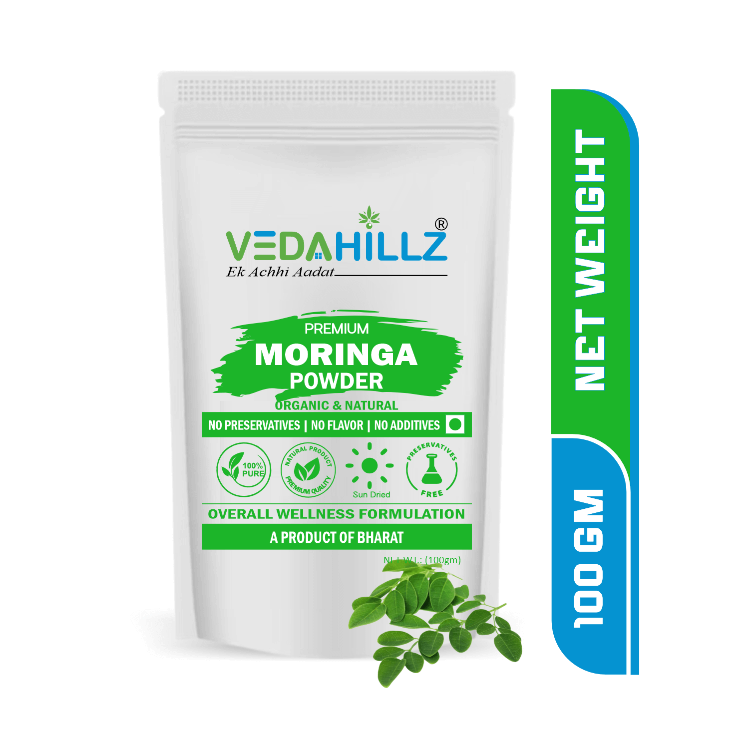 Vedahillz Moringa Powder Made from Carefully Selected Moringa Leaves